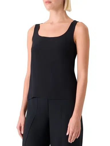Akris Women's Silk Gerogette Sleeveless Top - Black - Size 14 | Thumbnail 4 Akris Women's Silk Gerogette Sleeveless Top - Black - Size 14 | Thumbnail 4