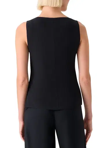 Akris Women's Silk Gerogette Sleeveless Top - Black - Size 14 | Thumbnail 5 Akris Women's Silk Gerogette Sleeveless Top - Black - Size 14 | Thumbnail 5