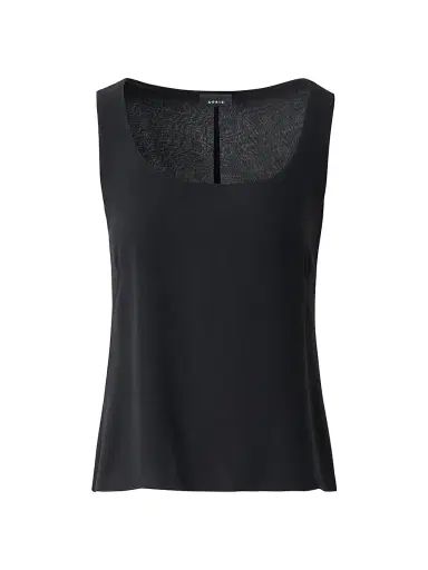 Akris Women's Silk Gerogette Sleeveless Top - Black - Size 14 | Thumbnail 1 Akris Women's Silk Gerogette Sleeveless Top - Black - Size 14 | Thumbnail 1