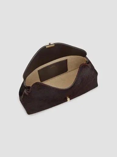 Toteme Women's T-Lock Pony Hair Leather Clutch - Wine | Thumbnail 5