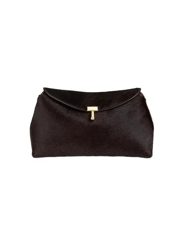 Toteme Women's T-Lock Pony Hair Leather Clutch - Wine