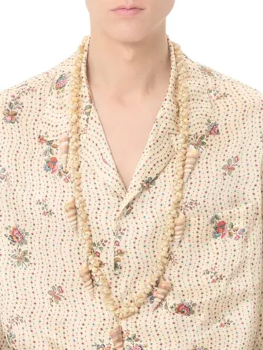 Valentino Garavani Men's Silk Bowling Shirt with Papier Floral Print | Thumbnail 5 Valentino Garavani Men's Silk Bowling Shirt with Papier Floral Print | Thumbnail 5