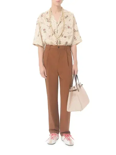 Valentino Garavani Men's Silk Bowling Shirt with Papier Floral Print | Thumbnail 7 Valentino Garavani Men's Silk Bowling Shirt with Papier Floral Print | Thumbnail 7