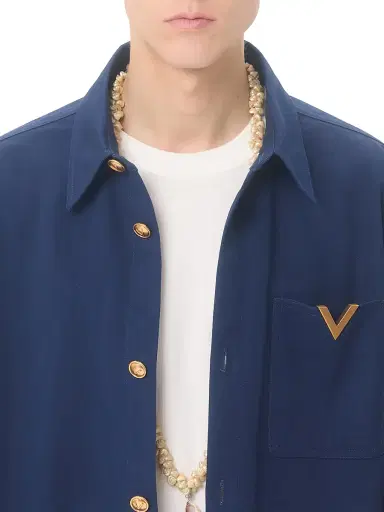 Valentino Men's Gabardine Shirt Jacket with VGold | Thumbnail 5
