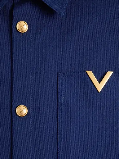 Valentino Men's Gabardine Shirt Jacket with VGold | Thumbnail 6