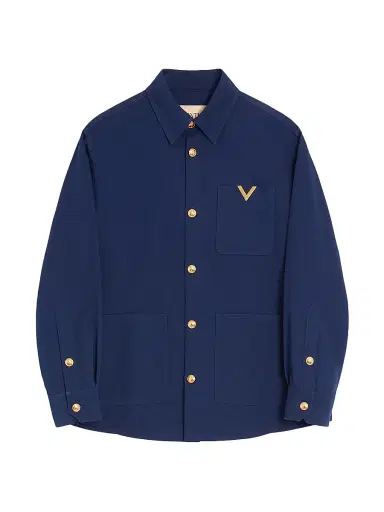 Valentino Men's Gabardine Shirt Jacket with VGold | Thumbnail 1