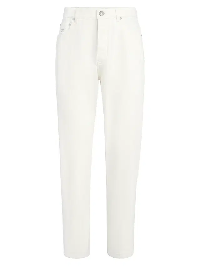 Brunello Cucinelli Men's Garment Dyed Iconic Fit Five Pocket Jeans in Denim - Snow