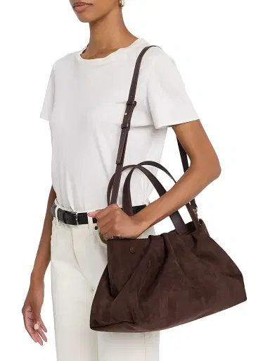 Themoirè Women's Athena Faux Suede Tote Bag - Ebony | Thumbnail 2