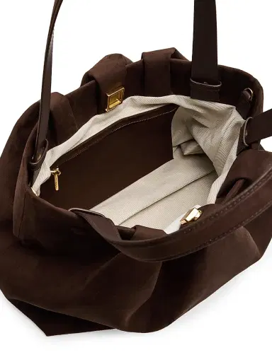 Themoirè Women's Athena Faux Suede Tote Bag - Ebony | Thumbnail 4