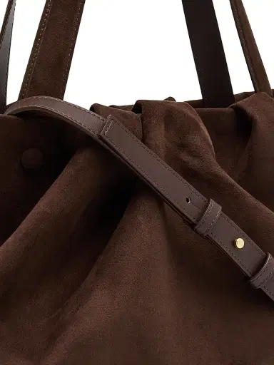 Themoirè Women's Athena Faux Suede Tote Bag - Ebony | Thumbnail 6
