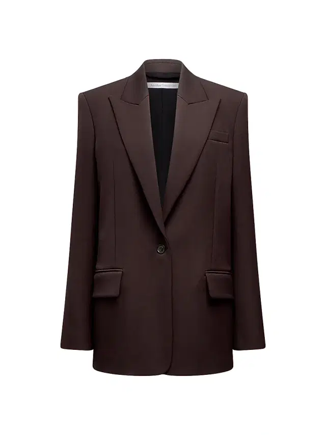 Women's Wool Oversized Tailored Jacket - Dark Chocolate