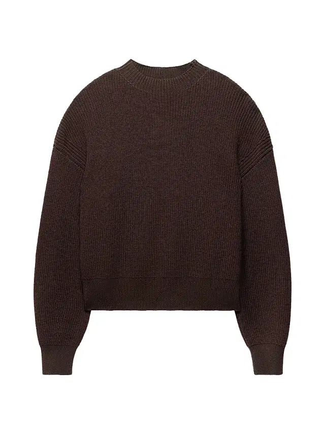 Women's Rib Crewneck Sweater - Chocolate