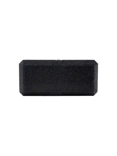 Judith Leiber Couture Women's Slim Rectangle Crystal Clutch - Silver Jet | Thumbnail 1 Judith Leiber Couture Women's Slim Rectangle Crystal Clutch - Silver Jet | Thumbnail 1