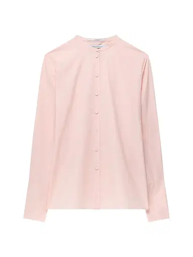 Another Tomorrow Women's Collarless Blouse - Lotus Pink | Thumbnail 1 Another Tomorrow Women's Collarless Blouse - Lotus Pink | Thumbnail 1