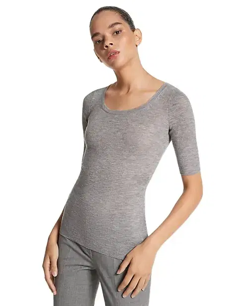 Michael Kors Collection Cashmere Three-Quarter Sleeve Sweater