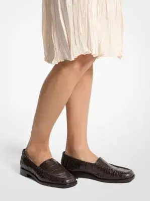 Michael Kors Collection Carolyn Crocodile Embossed Leather Loafer | Thumbnail 2 Michael Kors Collection Carolyn Crocodile Embossed Leather Loafer | Thumbnail 2