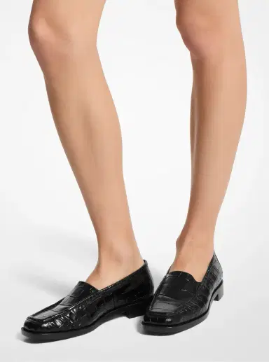 Michael Kors Collection Carolyn Crocodile Embossed Leather Loafer | Thumbnail 20 Michael Kors Collection Carolyn Crocodile Embossed Leather Loafer | Thumbnail 20