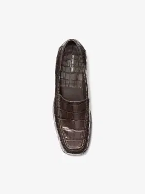 Michael Kors Collection Carolyn Crocodile Embossed Leather Loafer | Thumbnail 3 Michael Kors Collection Carolyn Crocodile Embossed Leather Loafer | Thumbnail 3