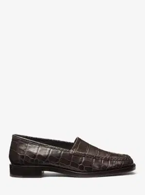 Michael Kors Collection Carolyn Crocodile Embossed Leather Loafer | Thumbnail 4 Michael Kors Collection Carolyn Crocodile Embossed Leather Loafer | Thumbnail 4
