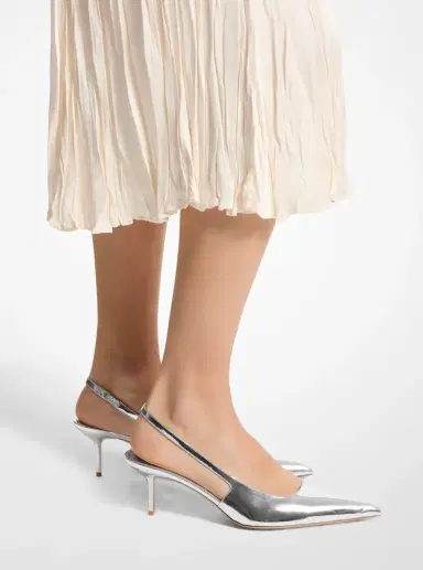 Michael Kors Collection Emma Metallic Leather Slingback Pump | Thumbnail 9 Michael Kors Collection Emma Metallic Leather Slingback Pump | Thumbnail 9