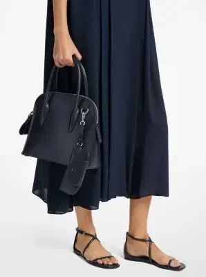 Michael Kors Collection Kaitlin Medium Leather Dome Satchel | Thumbnail 5 Michael Kors Collection Kaitlin Medium Leather Dome Satchel | Thumbnail 5