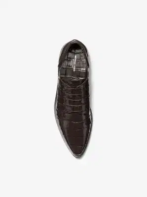 Michael Kors Collection Annette Crocodile Embossed Patent Leather Oxford in Brown | Thumbnail 2 Michael Kors Collection Annette Crocodile Embossed Patent Leather Oxford in Brown | Thumbnail 2