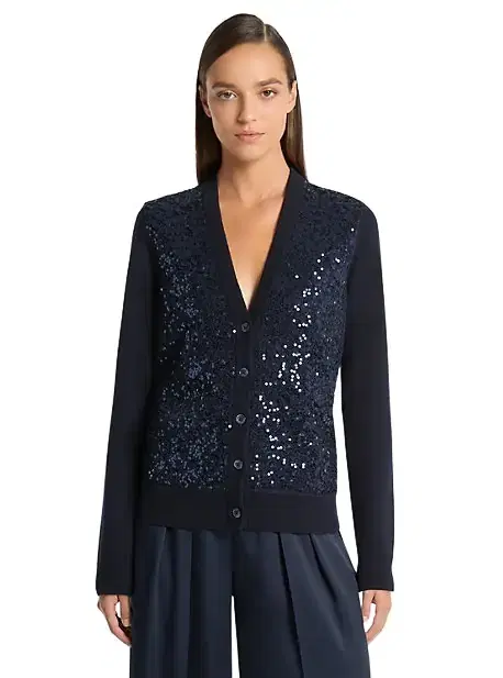 Michael Kors Collection Floral Lace and Cashmere Cardigan