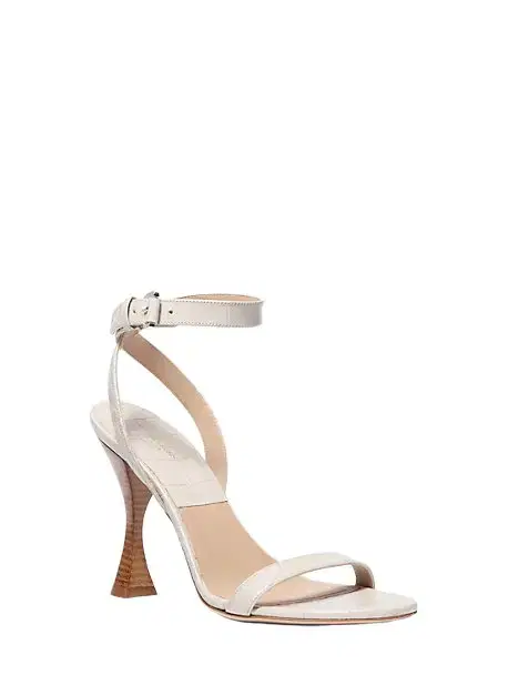 Michael Kors Collection Bianca Crocodile Embossed Leather Sandal