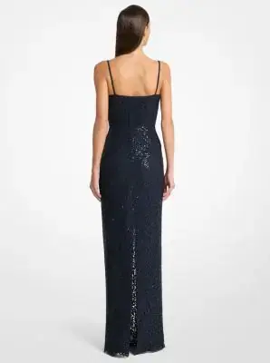 Michael Kors Collection Sequined Corded Floral Lace Gown | Thumbnail 2