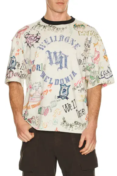 We11Done Doodle Printed T-Shirt | Thumbnail 3