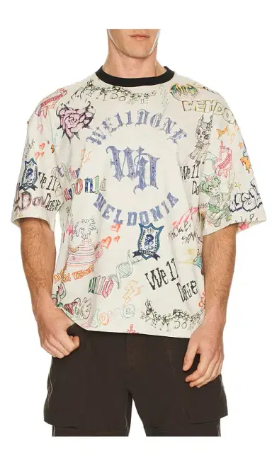We11Done Doodle Printed T-Shirt | Thumbnail 1