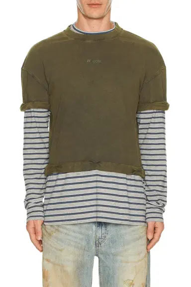We11Done Layered Striped T-Shirt | Thumbnail 3
