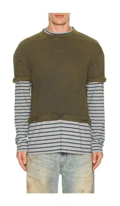 We11Done Layered Striped T-Shirt | Thumbnail 1