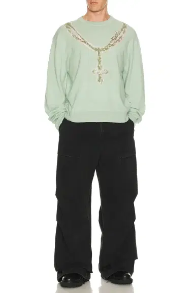 We11Done Pearl Logo Necklace Print Pullover | Thumbnail 5