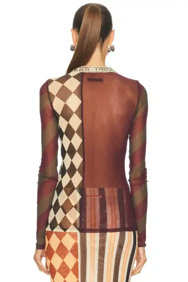 Jean Paul Gaultier Mesh Patchwork Long Sleeve Top | Thumbnail 4 Jean Paul Gaultier Mesh Patchwork Long Sleeve Top | Thumbnail 4