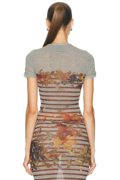 Jean Paul Gaultier Mesh Printed Marini?re Grape Baby Tee | Thumbnail 3 Jean Paul Gaultier Mesh Printed Marini?re Grape Baby Tee | Thumbnail 3