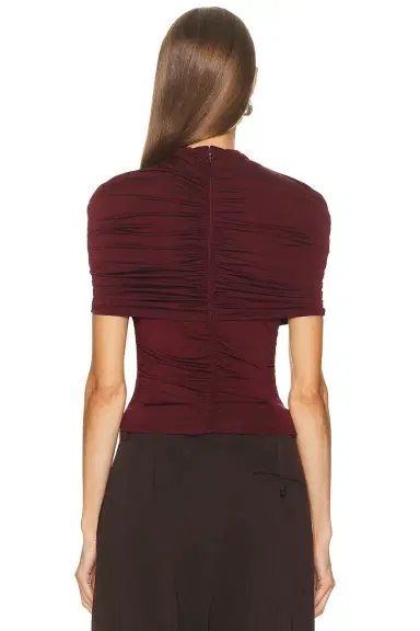 Lapointe Jersey Mock Neck Ruched Top | Thumbnail 3 Lapointe Jersey Mock Neck Ruched Top | Thumbnail 3