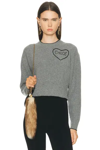 Chloé Embroidered Heart Logo Sweater | Thumbnail 1 Chloé Embroidered Heart Logo Sweater | Thumbnail 1