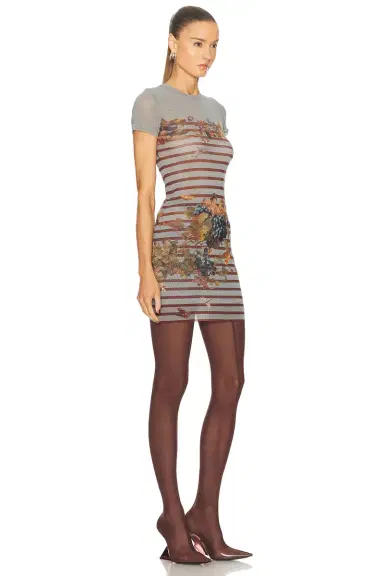 Jean Paul Gaultier Mesh Printed Marini&eacute;re Grape Short Dress | Thumbnail 2