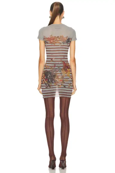 Jean Paul Gaultier Mesh Printed Marini&eacute;re Grape Short Dress | Thumbnail 3