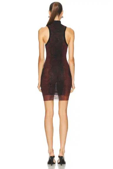 Jean Paul Gaultier Mesh High Neck Printed Python Short Dress | Thumbnail 3 Jean Paul Gaultier Mesh High Neck Printed Python Short Dress | Thumbnail 3
