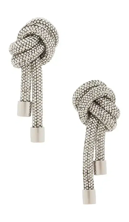 AREA Crystal Knot Earrings