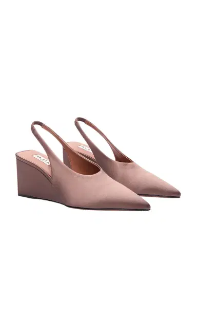 Alaïa Satin Wedge Slingback Pumps | Thumbnail 1 Alaïa Satin Wedge Slingback Pumps | Thumbnail 1