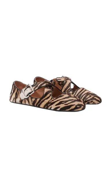 Alaïa Crossover Pony Hair Ballet Flats | Thumbnail 1 Alaïa Crossover Pony Hair Ballet Flats | Thumbnail 1