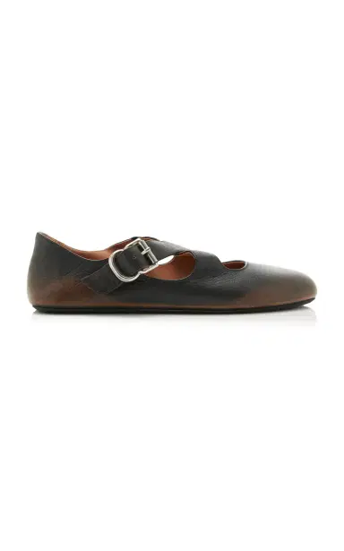 Alaïa Criss Cross Leather Ballet Flats | Thumbnail 1