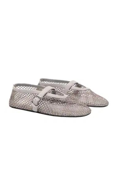 Alaïa Embellished Fishnet Mary Jane Flats | Thumbnail 1 Alaïa Embellished Fishnet Mary Jane Flats | Thumbnail 1