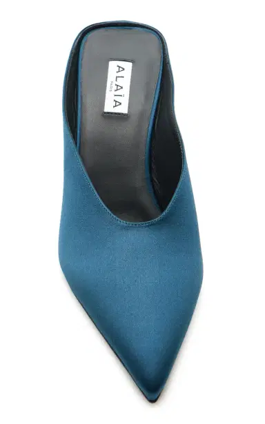 Alaïa Cube Satin Wedge Mules 75 | Thumbnail 3 Alaïa Cube Satin Wedge Mules 75 | Thumbnail 3