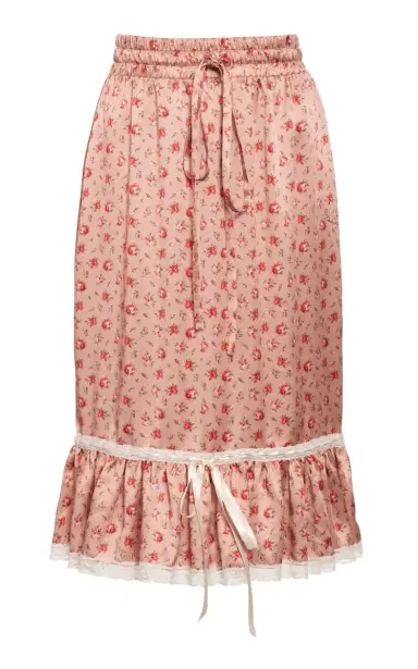 Dolce & Gabbana Rose-Print Silk-Cotton Midi Drawstring Skirt | Thumbnail 1 Dolce & Gabbana Rose-Print Silk-Cotton Midi Drawstring Skirt | Thumbnail 1
