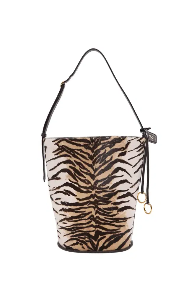 ALAÏA Pony Hair Bucket Tote Bag