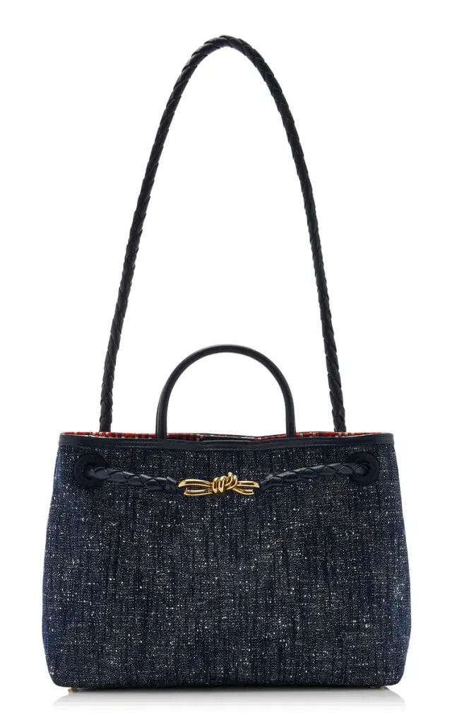 Bottega Veneta Medium Andiamo Denim-Boucle Shoulder Bag